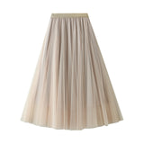 High Waist Bright Long Tulle Skirt for Women