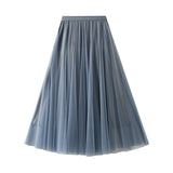 High Waist Bright Long Tulle Skirt for Women